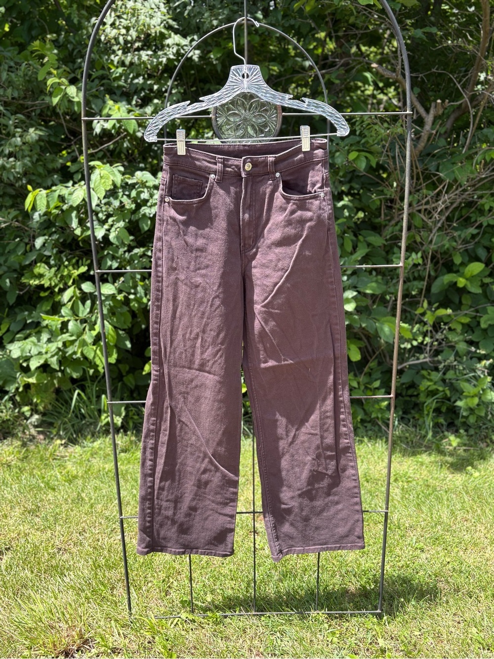 Divided H&M Chocolate Rich Brown High-Rise Wide Leg Jeans Women's Size 6 Pants
